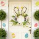 thumbnail image 4 of Las coronas de Pascua y las coronas de conejito de Pascua se pueden colgar en la puerta de entrada para la decoración del hogar y la decoración de fiestas navideñas y son un excelente regalo navideño, 4 of 7