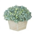thumbnail image 2 of Faux Hydrangea in White Washed Wood Cube Planter Sage, 2 of 5