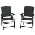 thumbnail image 1 of Outsunny Outdoor Wicker Dining Chair Rattan Foldable Chair Set of 2 Black, 1 of 10