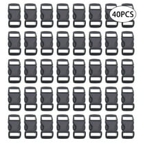 40Pcs 3/8'' Paracord Bracelet Clasps Plastic Braided Clips Buckle Parachute Backpack Buckles Black