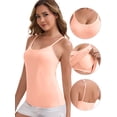 thumbnail image 3 of DARING DIVA Women's Spaghetti Straps Flowy Pleated Front Camisole Tops M Pink, 3 of 6