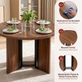 thumbnail image 5 of Hawsaiy 5 Piece 39.4" Round Dining Table Set for 4, Small Space Kitchen Table with 4 Upholstered Chairs, Farmhouse Dining Set with Metal Legs(Walnut+Brown), 5 of 9