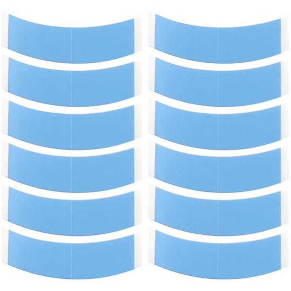 12 Pcs Hair Extension Tape Hair Extension Wig Film Wig Glue 8.5X3CM Sky-blue