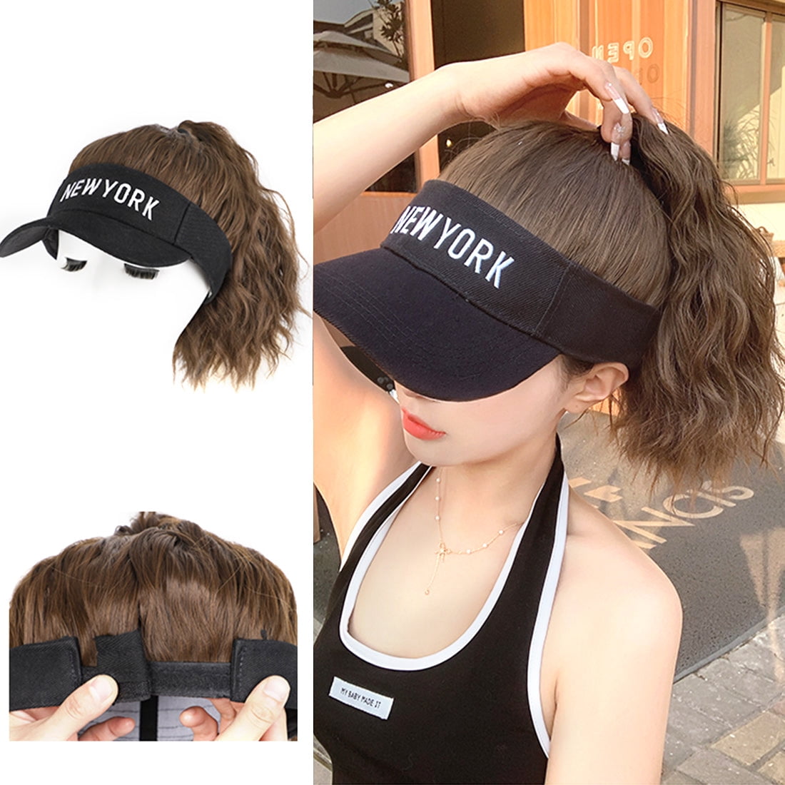 viviaBella Hat Wig Hat with Hair Ponytail Wig Baseball Cap with Hair Brown Long Wavy Hair Wig for Women - Walmart.com viviabella-hat-wig-hat-with-hair-ponytail-wig-baseball-cap-with-hair-brown-long-wavy-hair-wig-for-women-walmart-com