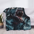 thumbnail image 3 of Rateoe Wave Chain Shark Pattern Flannel Throw Blanket, Ultra-soft Blanket for Bed, Couch, Car, Hypoallergenic Anti-pilling blanket-60"x50"(Horizontal), 3 of 6