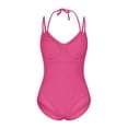 thumbnail image 4 of Maqroz Swimsuits One Piece for Women Mesh Deep V Swimsuit Plunging Neckline Bathing Suit with Sheer Panel Details Trendy Solid Color See Through Swimwear, 4 of 9