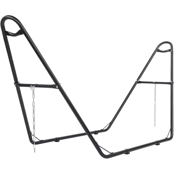 ONCLOUD Double-Barrel Hammock Stand Only, Sandblasted Iron Hammock Frame for All Hammocks, Heavy Duty Hammock Stand for Garden, Courtyard and Balcony, 550 LBS, Black