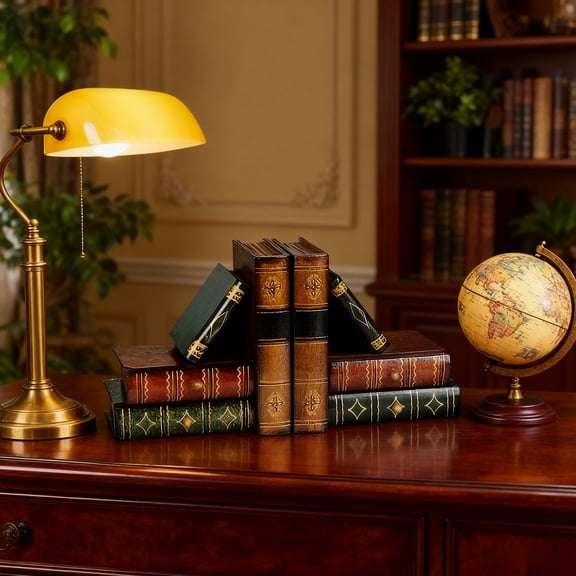 Fake Book Organizer Vintage Decorative Bookshelf Storage Box Wooden Book Decor Bookend Holder Vintage Library Bookends for Shelves Home Office Decorations 3 Sizes