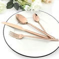 thumbnail image 4 of 24-Piece Mirror Rose Gold Flatware Set, 18/0 Stainless Steel Cutlery Set Service for 6, Tableware Utensils Include Knife Fork Spoon and Teaspoon, Dishwasher Safe, 4 of 14