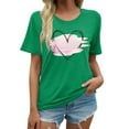thumbnail image 1 of LUOGENLI T-shirts pour Femmes Mode Décontractée Chemises Imprimées Col Rond Manches Courtes Tee Tops Tunique Blouse 4TG T-shirts Graphiques pour Femmes Vert Saint-Patrick L, 1 of 4