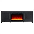 thumbnail image 3 of Henn&Hart 68 "W Bois d'Ingénierie Cheminée Insert TV Stand en Grain Noir, 3 of 8