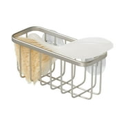 iDesign Suction Metal and Plastic Sink Caddy, 5.75 in x 2.25 in x 2.5 in, Matte Satin
