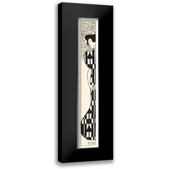 Klimt, Gustav 5x14 Black Modern Framed Museum Art Print Titled - Silhouette 1