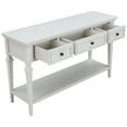 thumbnail image 1 of REDSASA Table Console avec 3 Tiroirs Supérieurs, Table de Sofa Style Rétro Classique avec Tablette Inférieure Ouverte pour Entrée, Couloir et Salon (Blanc), 1 of 6