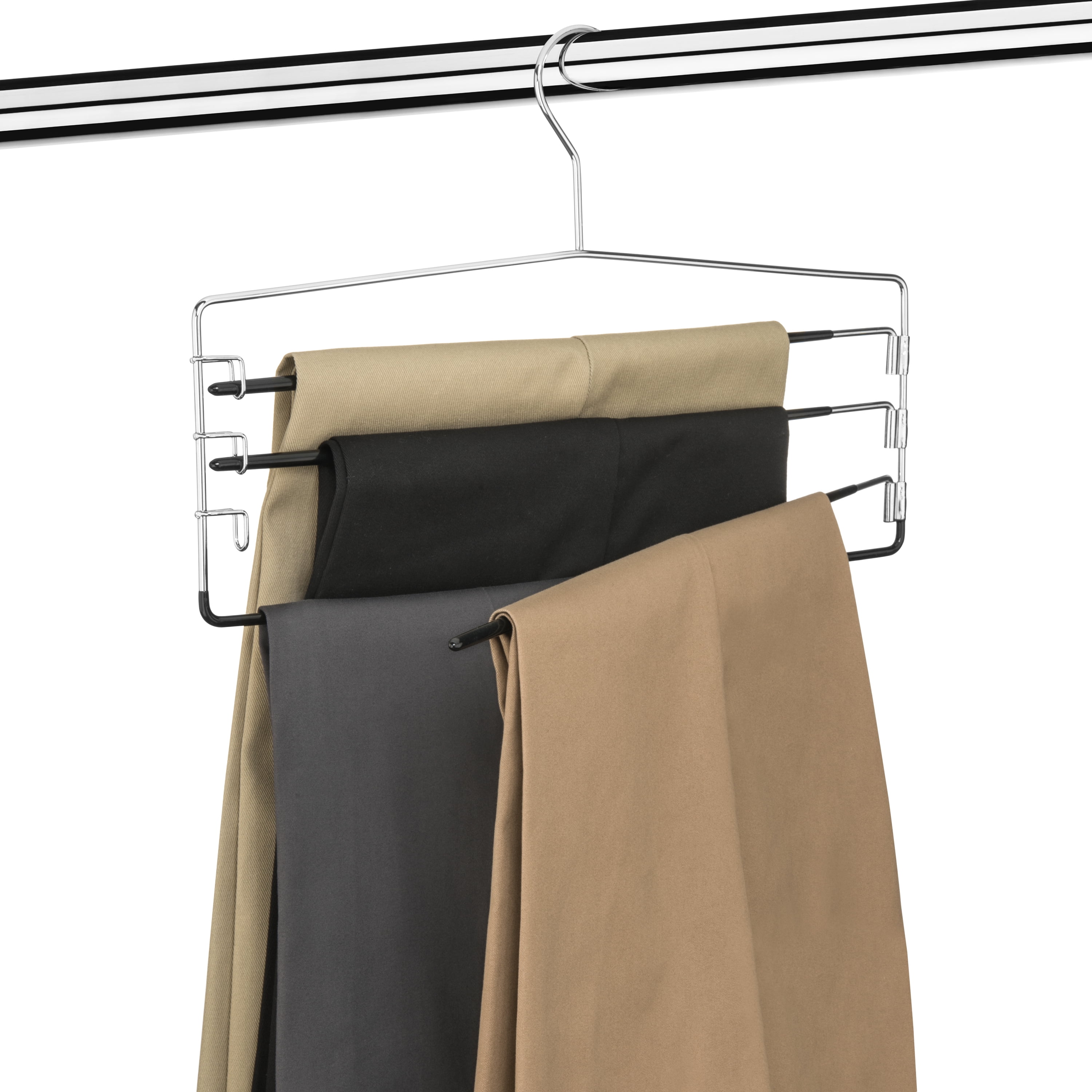 Euro Space-Saving Shirt with Pant Bar & Skirt Hook Hanger, 42-PTU, Bla –