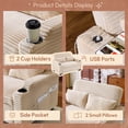 thumbnail image 4 of Ktaxon Sofa Bed, Corduroy Mechanical Pull-Out Loveseat, Convertible Couch for Living Room, Apartment Beige, 4 of 11