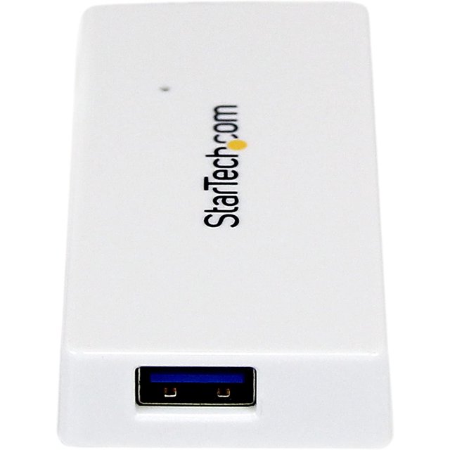 StarTech Hub USB 3.0 4 Ports ST4300MINU3W – Câble Intégré – Compact – Superrapide – Blanc – Répartiteur USB – Port USB