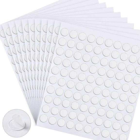 1100 Pieces Double Sided Adhesive Dots Clear Sticky Tack Removable Stickers Acrylic Round Putty No Traces Sticky Putty Waterproof Sticky Dot for Craft DIY Art Office Supplies (10mm, 1100)