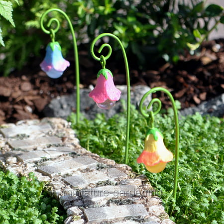 Miniature Glow Flowers, 3 Piece Set for Miniature Garden, Fairy