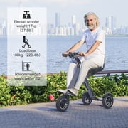 TopMate ES36 Powered Mobility Scooter 3 Wheels Trike with Off Road Tires Lightweight Folding Electric Scooter for Adult with Backrest Seat, Removable 36V 7.8AH Battery and Reverse for Travel - Gray