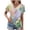 Green, variant on Staron Women's V-Neck Floral Print Casual Short Sleeve Top Spring Summer Fashion Blouse Shirt, Green XXL