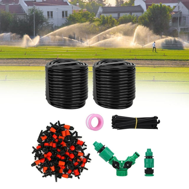 YUMILI Irrigation Kit,30 Meters DIY Garden Automatic Plants Flowers Watering System Irrigation Hose Kit
