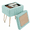 Mint Green, variant on Vanity Storage Ottoma, Faux Fur Footrest Stool for Makeup with Gold Hairpin Legs, Padded Vanity Seat for Living Room & Bedroom, Gray