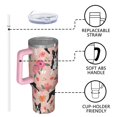 thumbnail image 4 of OBREWU Boston Terrier Dog and Flower Florals Tumbler with Handle and Lid,Boston Terrier Dog and Flower Florals 40oz Double Wall Vacuum Insulated Tumbler,Cups Gift for Women and Men, 4 of 7