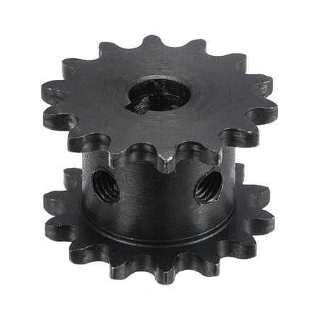 

Uxcell 14 Tooth Sprocket Double Strand 1/4 Pitch 8mm Bore Carbon Steel with Keyway