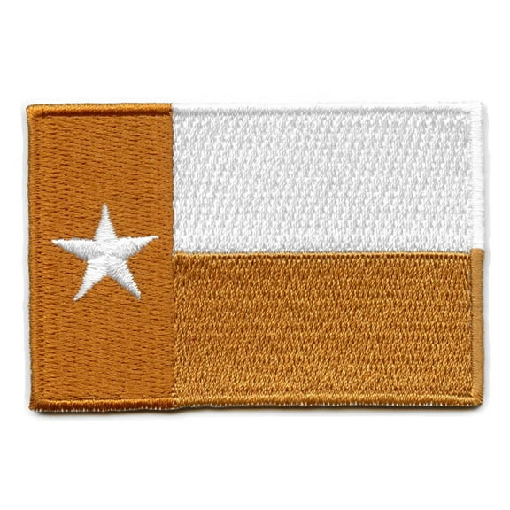 Texas Flag Patch Burnt Orange College Football Parody Embroidered Iron On