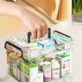 thumbnail image 2 of Large Capacity Double-Layer Medicine Organizer Box - Waterproof, Transparent Storage for Home & Travel, 2 of 7