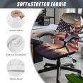 thumbnail image 6 of POLERO American Flag Cross Dove Corrosion Proof One Piece Office Rolling Chair Cover, Breathable Elastic Cloth Office Chair Protector for Home, 6 of 7