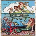 thumbnail image 2 of CafePress - Vintage Mermaids Seashorse Fish - Unique Fabric Shower Curtain 70" x 72", 2 of 3