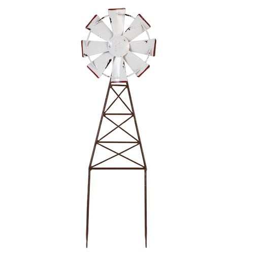 Gracie Oaks Massey Enamel Windmill Garden Stake by