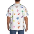 thumbnail image 7 of PAYOHTO Colorful Prints Cat Dog Paw Mens Hawaiian Casual Short-sleeved Shirt Tropical Summer Beach Button Down Shirts, 7 of 7