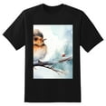 thumbnail image 2 of Plus Size Shirt for Women Black Tops for Women Short Sleeves Shirt for Women Watercolor Red-Browed Bird 3 T Shirt Crewneck Shirt for Women XL, 2 of 5