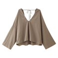thumbnail image 3 of HH TRAF Pantalones de verano para mujer con bolsillos, botones, cremallera, plisados, decorados, de moda, informales, de pierna ancha, pantalones casuales sólidos para mujer, 3 of 5