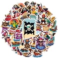 thumbnail image 2 of 35pcs-50pcs Cartoon Pirate Stickers Skull Stickers Funny Stickers Animal Stickers for Notebook Suitcase Guitar, 2 of 9
