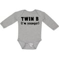 thumbnail image 3 of Inktastic Twin B (i'm Younger) Boys or Girls Long Sleeve Baby Bodysuit, 3 of 5