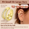 thumbnail image 6 of Ydou Cuffs Earrings for Women Non Pierced Earrings, Clip on Cartilage Earrings Dainty 14K Gold Plated Cubic Zirconia Huggie Hoop Earring for Women Trendy Jewelry Set 3pcs, 6 of 7