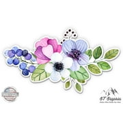 Flower Bouquet Watercolor Boho Colorful - 3" Vinyl Sticker - For Car Laptop I-Pad Phone Helmet Hard Hat - Waterproof Decal