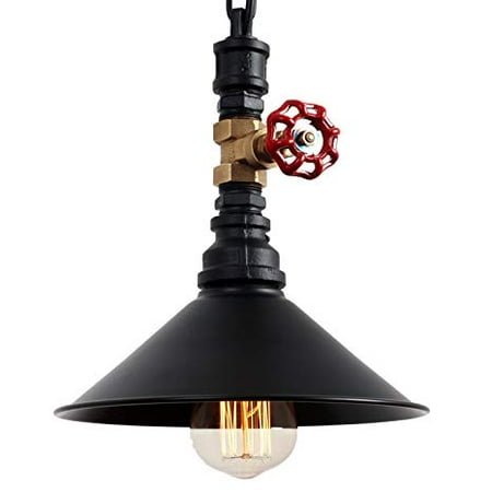 

LXJ Black Metal Shade Water Pipe Pendant Light Max 60W With 1 Light Painted Finish