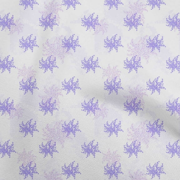 oneOone Polyester Spandex Purple Fabric Watercolor Floral Craft Projects Decor Fabric Printed By The Yard 56 Inch Wide
