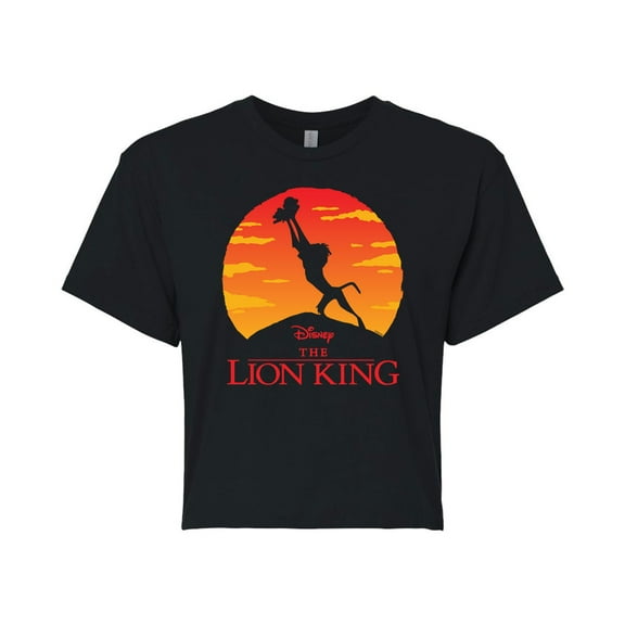 The Lion King - Pride Rock - Juniors Cropped Cotton Blend T-Shirt