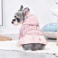 thumbnail image 3 of Dog Pet Warm Dress Hoodie Floral Bubble Skirt Girl Dog Cat Winter Coat Outfit Clothes, Pink, XS, 3 of 10