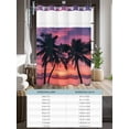 thumbnail image 6 of No Hook Cloth Fabric Shower Curtain with Snap in Liner, Summer Palm Tree Waterproof Shower Curtains Set with See Through Top Window, Sunset Ocean Botanical Leaf Bath Curtains Shower 36"x78", 6 of 6