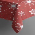 thumbnail image 3 of Red Christmas Snowflake Pattern Rectangle Tablecloth 60"x84",Waterproof Polyester Rectangle Table Cloth, Wipeable Spillproof Polyester Tablecloth for Dining, Camping, Indoor and Outdoor, 3 of 5