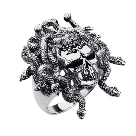 Sterling Silver Medusa Skull Ring