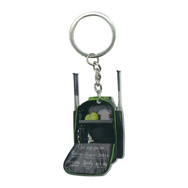 pstuiky Nueva mini mochila de béisbol con llavero acrílico y colgante.