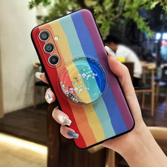 KBS-Phone Case For Samsung Galaxy S24 Plus/S24 /S24 Pro, protective Dirt-resistant Back Cover Anti-knock TPU Skin feel silicone quicksand Simplicity Glitter phone lens protection Durable